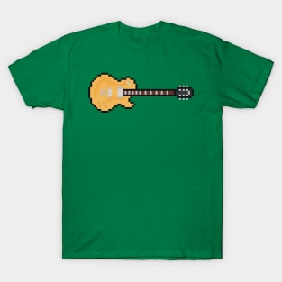 Pixel Light Golden Blackout Guitar T-Shirt